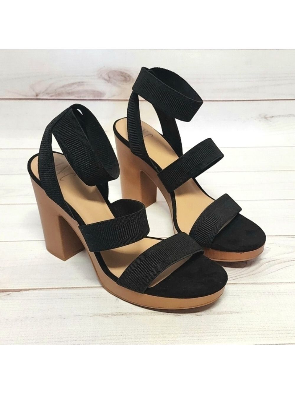 INC Womens Platform Ribbed Stretch Strappy Block Heel Sandal Size 11 -New In Box